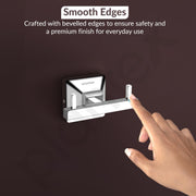 Plantex 304 Grade Stainless Steel Robe Hook/Cloth-Towel Hanger/Door Hanger-Hook/Bathroom Accessories - Pack of 1, Squaro (Chrome)