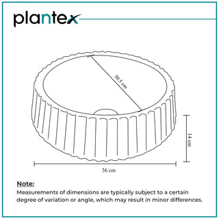 Plantex Platinium Ceramic Tabletop Round Wash Basin/Countertop Bathroom Sink (White Glossy, 14 x 14 x 5.5 Inch)