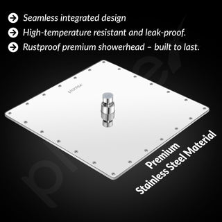 Plantex Stainless Steel Shower head for Bathroom 12 x 12 inch with Water Saving Techonology/Rain Flow Overhead Shower without Arm/Bathroom Showers - (Elegance-Chrome)