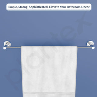 Plantex Stainless Steel Towel Holder in Bathroom/Single Towel Rod for Bathroom/Cloth Hanger/Bathroom Accessories (24 - Inch) Chrome Finish - Pack of 2