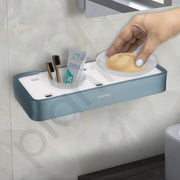 Plantex Aluminium and Acrylic Soap Holder with Tumbler Holder/Soap Dish with Toothbrush Holder for Bathroom/Soap Stand/Toothpaste Holder - (Grey and Milky White)