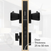 Plantex Heavy Duty Door Lock/Main Door Mortise Lock Handle/Handle Set for Home/Office/Door Accessories - (PT-012, Black)