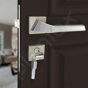 Plantex Triple Security Door Lock for Home/Main Door Lock Set with 3 Years of Warranty/Mortise Lock for Door with Brass Lock Body & Cylinder(7090 - Satin White & Chrome Finish)