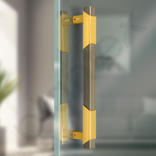 Plantex Door Handle/14 Inch Main Door Handle/Aluminium Door Handle/Pull-Push Door Handle/Door Accessories (Pack of 1, Brass Antique, Gold)