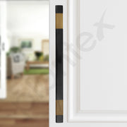 Plantex Heavy Duty Main Door Handle/15 Inch Door Handle for Main Door/Pull-Push Door Handle for Home/Office/Hotel - Pack of 1 (S-607-Black and Wood) - 3 Years Warranty