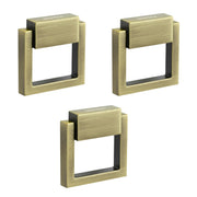 Plantex Drawer Kadi/2 Inch Chest Handle for Drawer/Square Cabinet Kadi/Pull-Push Small Kadi for Home/Office Drawer - Pack of 3 (SH-358, Brass Antique)