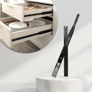 Plantex 14 Inch Soft Close Drawer Channel/Regular Close Ball Bearing Slider Drawer Channel for Home, Kitchen & Wardrobe/Telescopic Channel for Drawer - Pair of 1 (Black)