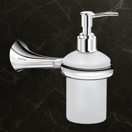 Plantex Smero Pure Brass Made Handwash Holder for Wash Basin/Liquid Soap Dispenser/Shampoo Dispenser - Craft (Chrome)