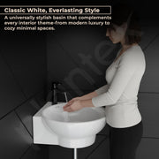 Plantex Ceramic White Corner Wash Basin/Wall Mount Basin for Bathroom/Corner Bathroom Basin/Glossy Small Sink with 10 Years Glaze Warranty by Plantex(Lily -14 x 14 x 5 Inch)