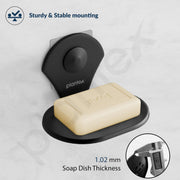 Plantex Royal Self Adhesive Stainless Steel Soap Holder for Bathroom/Soap Dish/Soap Stand/Bathroom Accessories - (Black)