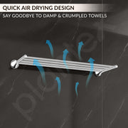 Plantex Towel Rack for Bathroom/Pure Brass Towel Holder/24 Inch Towel Stand/Towel Bar/Bathroom Accessories - Pack of 1 (APS-EFL-13, Chrome)