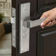 Plantex Stainless Steel Door Lock Bathroom Door Lock/Mortise 8inch Keyless Plate Handle Set for Home/Bathroom/Store Room/Balcony/Office - Pack of 1 (DTM-661, Matt)