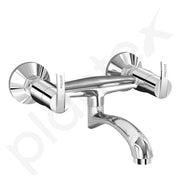 Plantex Pure Brass Wall Mixer Non Telephonic/Mixer Tap for Bathroom with Brass Wall Flange & Teflon Tape/Bathroom Mixer Tap-(AQ-1416-Mirror Chrome)