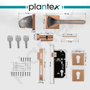 Plantex Heavy Duty Door Lock/Main Door Mortise Lock Handle/Handle Set for Home/Office - Door Accessories- (APS-PT-009- Rose Gold - Satin)