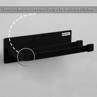 Plantex Magnetic Double Napkin Holder/Towel Holder/Towel Hanger/Stand for Bathroom/Bathroom Accessories - (Black)