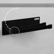 Plantex Magnetic Double Napkin Holder/Towel Holder/Towel Hanger/Stand for Bathroom/Bathroom Accessories - (Black)