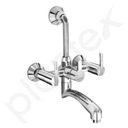 Plantex Wall Mixer for Bathroom 2 In 1 with Overhead Shower Provision and Long Bend Pipe/Mixer Tap for Bathroom with Water Saving Nozzle-7 Year Warranty (AQ-1418-Mirror Chrome)