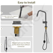 Plantex Kitchen Faucets for Sink and 360Ãƒâ€šÃ‚Â° Swivel Spout/Sink Tap for Kitchen Basin/Kitchen Taps for Home Sink - Deck Mounted - (8991-Grey)