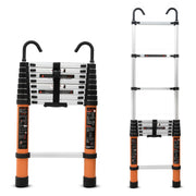 Plantex 8.5 feet (2.6m) Telescopic Ladder/Durable Steps/Collapsible Ladder for Home or Outdoor Work/Aluminium Telescopic Ladder - (Orange)