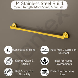 Plantex J4 Stainless Steel 24 Inch Towel Rod for Bathroom/Towel Holder in Bathroom/Towel Holder/Bathroom Accessories (PVD Gold Finish) Angel