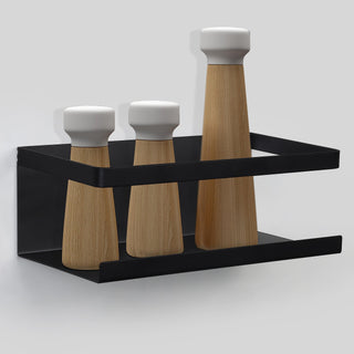 Plantex Carbon Steel Magnetic Spice Rack For Refrigerator,Spice Storage Fridge Shelf For Kitchen,Easy To Use,Drill Free-Bathroom Accessories-Wall Mount & Railing Mount, Floating Shelves (Black)