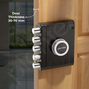 Plantex Stainless Steel Door Cylinder Lock/Main Door Deadbolt Lock Five Bullets/Door Lock Set with 4 Pin Cylindrical Keys - Pack of 1 (Penta, Black)