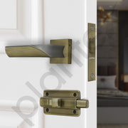 Plantex Heavy Duty Door Lock Bathroom Door Lock/Mortise Keyless Handle Set for Home/Bathroom/Store Room/Balcony/Office with Baby Latch (7086 Ã¢â‚¬â€œ Brass Antique/Satin Black)