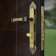 Plantex Heavy-Duty Door Lock Set - Main Door Lock Handle Set/ 6-Lever Lock Mechanism with 3 Years of Warranty/Mortise Lock with 3 Keys, Brass Lock Body & Cylinder(596 - Brass Antique)