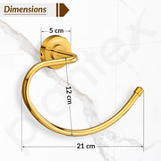 Plantex 304 Grade Stainless Steel Round Napkin Holder for washbasin/Towel Hanger/Towel Ring for Bathroom/Bathroom Accessories, Daizy(Golden)