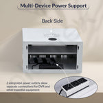 Plantex CCTV/DVR Rack/NVR Cabinet Box/Network Rack/Server rack/CCTV Camera Box with KeyLock/DVR box for cctvwith Power Socket - 3U - (Off White & Gray), Metal Transparent Glass door Cabinet Box