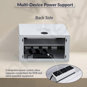 Plantex CCTV/DVR Rack/NVR Cabinet Box/Network Rack/Server rack/CCTV Camera Box with KeyLock/DVR box for cctvwith Power Socket - 3U - (Off White & Gray), Metal Transparent Glass door Cabinet Box