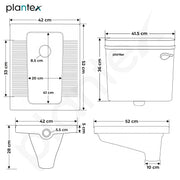 Plantex Indian Toilet with Flush Tank/Ceramic Squating Pan/Flushing Cistern for Bathroom/Indian Commode with 8 ltr. Capacity Flush Tank - Combo (White)
