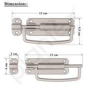 Plantex Door Stopper/5 Inch Baby Latch Kadi/Door Latch for Bathroom/Door Lock for Home/Office Doors - Pack of 3 (Matt)