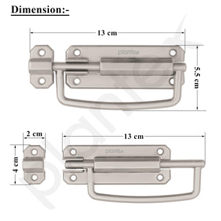 Plantex Door Stopper/5 Inch Baby Latch Kadi/Door Latch for Bathroom/Door Lock for Home/Office Doors - Pack of 4 (Matt)