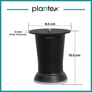 Plantex 4 Inch Sofa Legs for Bed Furniture/Sofa Legs for Table/Sofa Support Legs with Rubber Grip (Blac, 8 Pcs)