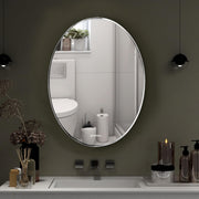 Plantex Unframed Unframed Oval Mirror for Wall/Mirror with Beveled Smooth Edges/Mirror for Bathroom/Dressing Room/Living Room/Bedroom/Entryway - (15 X 18 Inch), Clear