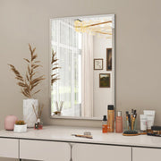 Plantex Unframed Unframed Rectangle Mirror for Wall/Mirror with Beveled Smooth Edges/Mirror for Bathroom/Dressing Room/Living Room/Bedroom/Entryway - (18x12 Inch)