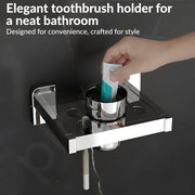 Plantex 304 Grade Stainless Steel Tumbler Holder for Bathroom/Toothbrush Holder/Toothpaste/Razor Holder/Bathroom Accessories - Pack of 1 (Rolex, Chrome)