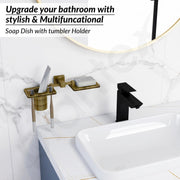 Plantex 304 Grade Stainless Steel 2in1 Soap Dish with Tooth Brush Holder/Soap Stand/Tumbler Holder/Bathroom Accessories - Wall Mount (Brass Antique)