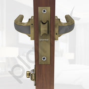Plantex Mortise Bathroom Door Lock/Heavy Duty Keyless Door Lock for Store Room/Balcony/Office (7091 - Brass Antique & Satin Black Matt)