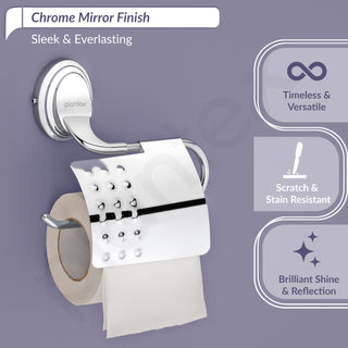 Plantex 304 Grade Stainless Steel Toilet Paper Roll Holder/Toilet Paper Holder in Bathroom/Kitchen/Bathroom Accessories Pack of 1, Cubic (Chrome)