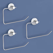 Plantex Stainless Steel Towel Ring for Bathroom/Wash Basin/Napkin-Towel Hanger/Bathroom Accessories (Chrome-Half Square) - Pack of 3