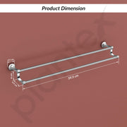 Plantex Premium Stainless Steel & Aluminum Dual Towel Rod/Towel Hanger for Bathroom/Towel Stand/Bathroom Accessories (24 Inch-Chrome)