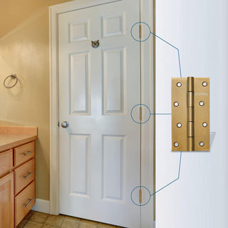 Plantex Door Hinges 4 inch x 14 Gauge/2 mm Thickness Home/Office/Hotel/Hinges for Main Door/Soft Movement Door Hinges/Kabza - Pack of 12 (Brass Antique)