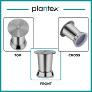 plantex 4 Inch Sofa Legs for Bed Furniture/Sofa Legs for Table/Sofa Support Legs with Rubber Grip (Chrome, 8 Pcs)