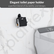 Plantex 304 Grade Stainless Steel Toilet Paper Roll Holder/Toilet Paper Holder/Tissue Paper Roll Holder for Bathroom Accessories - Oreva (Black)