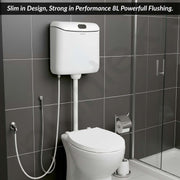 Plantex Single Flushing Cistern for Bathroom/Flush Tank for Toilet with 8 Ltr Water Capacity/Polypropylene Toilet Flush Tank - Pack of 1 (White)