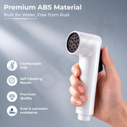 Plantex Self Cleaning Health Faucet for Toilet/ABS Plastic Jet Spray for Bathroom/Hand Gun/ Without Hose Pipe - Pack of 1 (White)