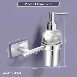 Plantex 304 Grade Stainless Steel wash Basin Handwash Holder and Dispenser for Liquid Soap Bathroom Accessories - Benz (Chrome)