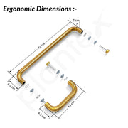 Plantex Shower Door Handle/Stainless Steel Towel Bar Combination/Towel Holder for Glass Shower Door and Bath Door Pull Handle - Pack of 1 (Brass Antique)